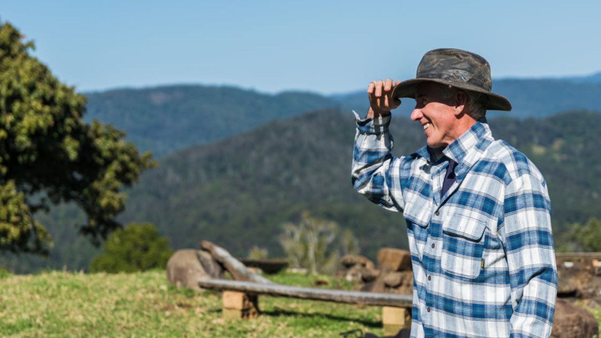 Hombre viendo el campo